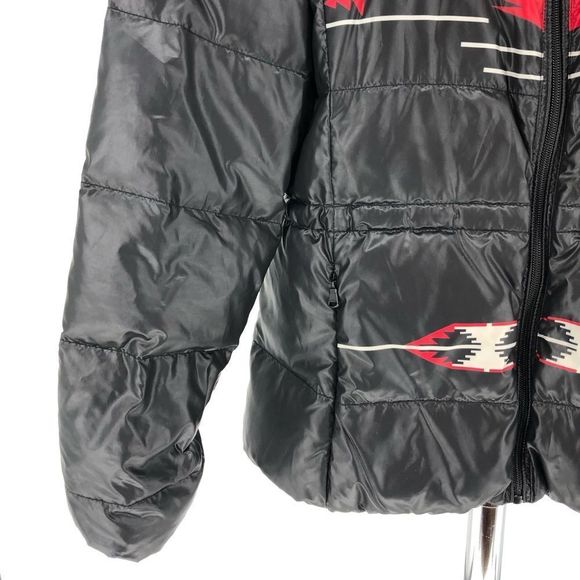 Ralph Lauren Active Black Puffer Jacket Zip Front Long Sleeve Aztec size XS - Picture 2 of 16